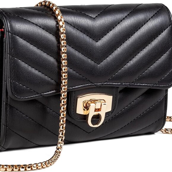 Lightweight Black Quilted Crossbody Bag with Organized Compartments for Women - Picture 1 of 9